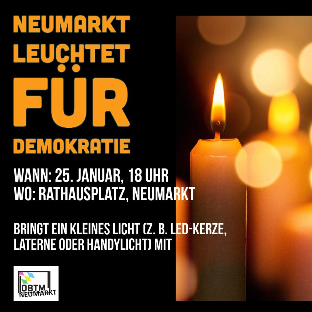 Neumarkt leuchtet für Demokratie